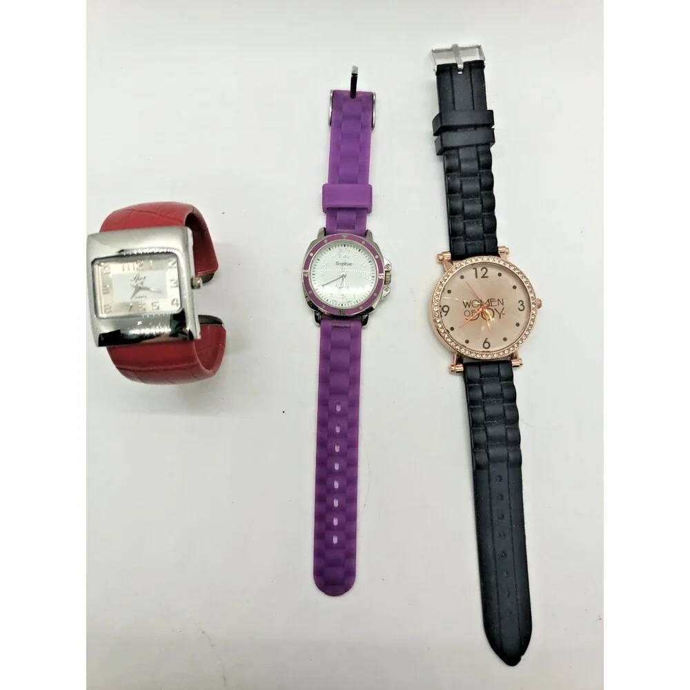 Lot of 3 Women’s Quartz Watches Flirt Sophie Women of Joy Used Needs Battery